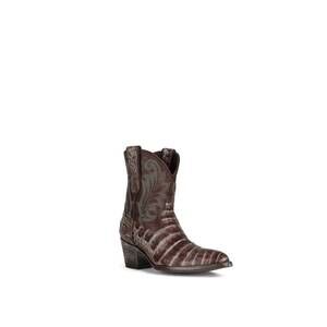 NEW ALLENS BOOTS women's sasha caiman cowboy boots in brown/turquoise